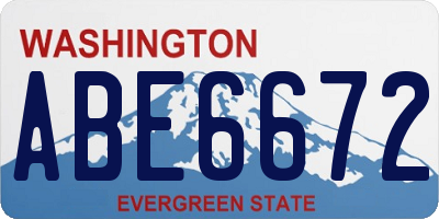 WA license plate ABE6672