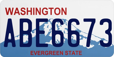 WA license plate ABE6673