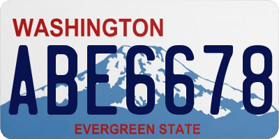 WA license plate ABE6678