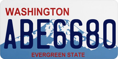 WA license plate ABE6680