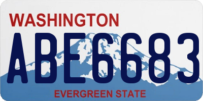 WA license plate ABE6683
