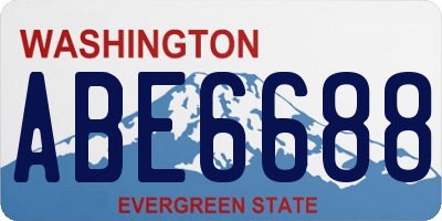 WA license plate ABE6688