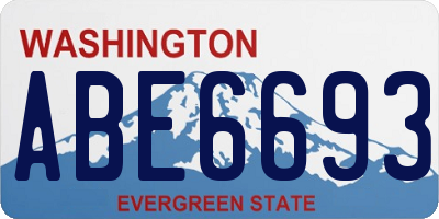 WA license plate ABE6693