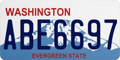 WA license plate ABE6697