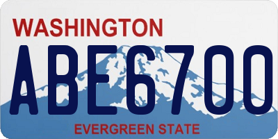 WA license plate ABE6700
