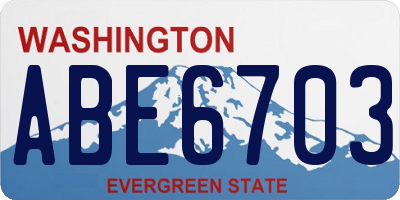 WA license plate ABE6703