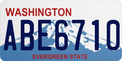 WA license plate ABE6710