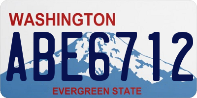 WA license plate ABE6712