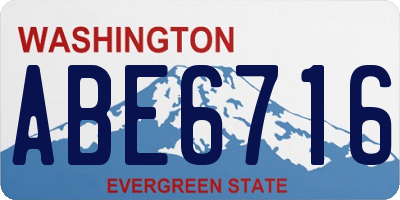 WA license plate ABE6716