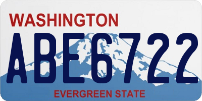WA license plate ABE6722