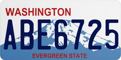 WA license plate ABE6725