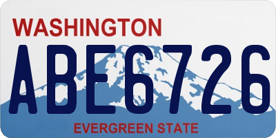 WA license plate ABE6726