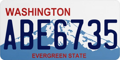 WA license plate ABE6735