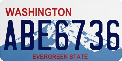 WA license plate ABE6736