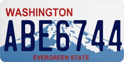 WA license plate ABE6744