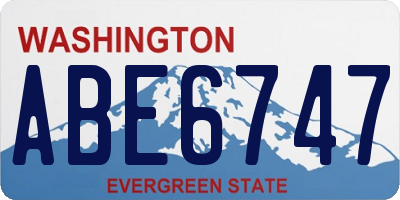 WA license plate ABE6747
