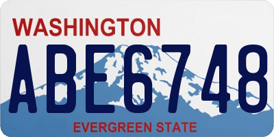 WA license plate ABE6748