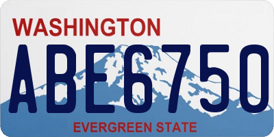 WA license plate ABE6750