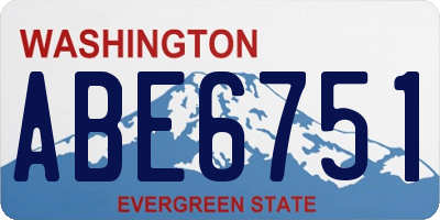 WA license plate ABE6751