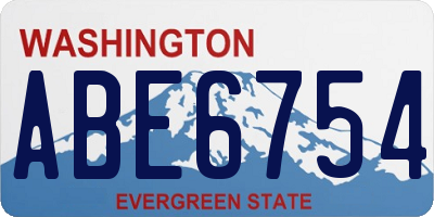WA license plate ABE6754