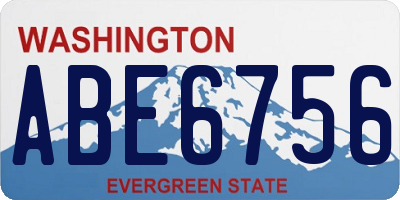 WA license plate ABE6756