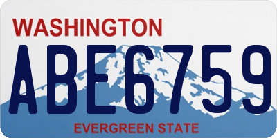 WA license plate ABE6759