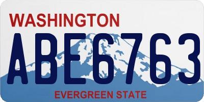 WA license plate ABE6763
