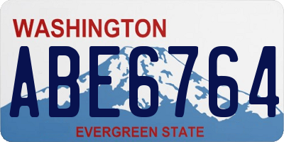 WA license plate ABE6764