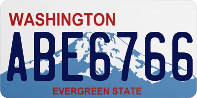WA license plate ABE6766