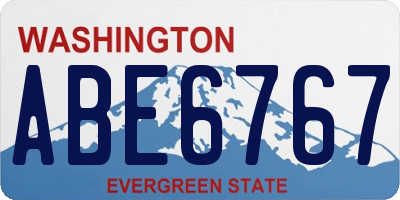 WA license plate ABE6767