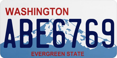 WA license plate ABE6769