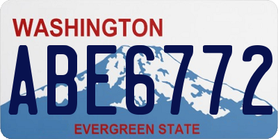 WA license plate ABE6772