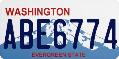 WA license plate ABE6774