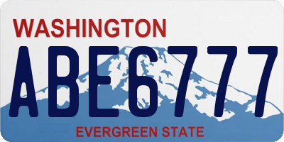 WA license plate ABE6777