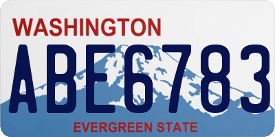 WA license plate ABE6783