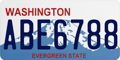WA license plate ABE6788
