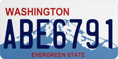 WA license plate ABE6791