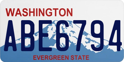 WA license plate ABE6794