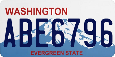 WA license plate ABE6796