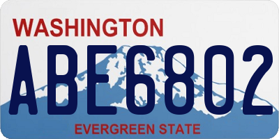 WA license plate ABE6802