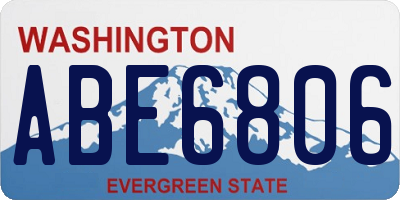 WA license plate ABE6806