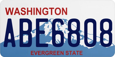 WA license plate ABE6808