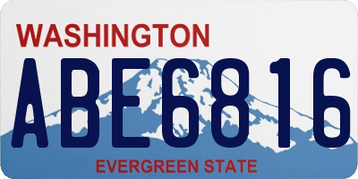 WA license plate ABE6816