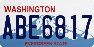 WA license plate ABE6817