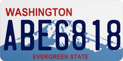 WA license plate ABE6818