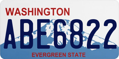 WA license plate ABE6822