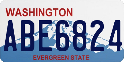 WA license plate ABE6824
