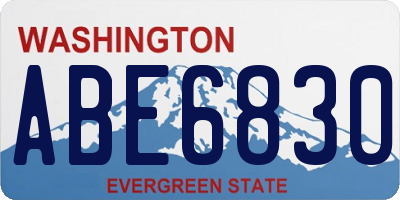 WA license plate ABE6830