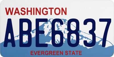 WA license plate ABE6837
