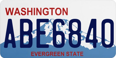 WA license plate ABE6840